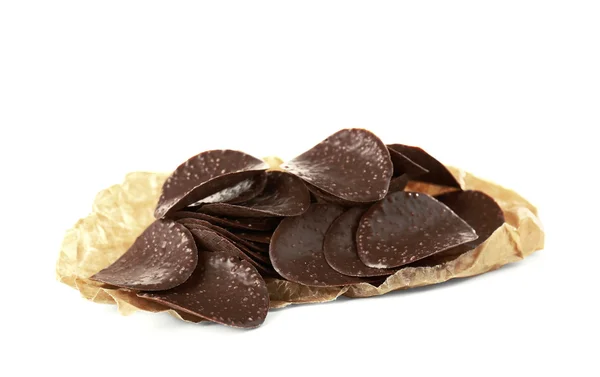 Chocolate chips in parchment — Stock Photo, Image