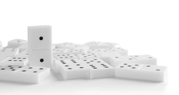 Heap of dominoes isolated — Stock Photo, Image