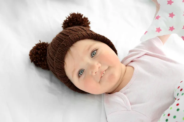 Adorable  baby girl in a hat — Stock Photo, Image