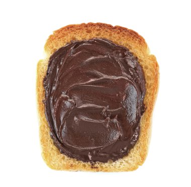 Erimiş çikolatalı hamur ekmek üzerinde