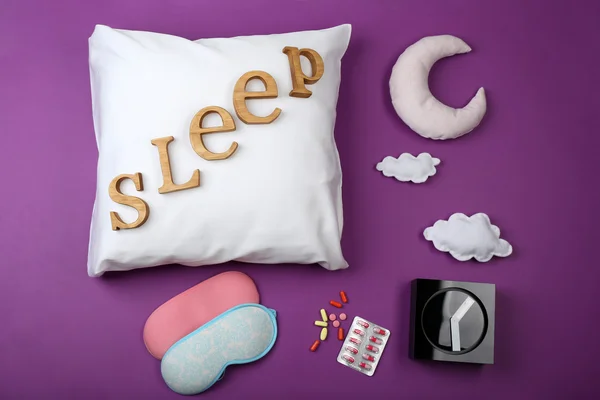 Sleep concept with accessories — Stock Photo, Image