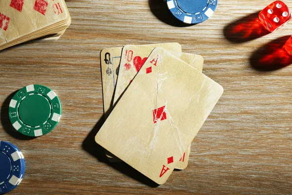 Poker oynamak için ayarla — Stok fotoğraf