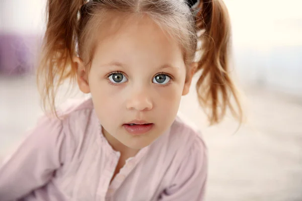 Portrait Small Cute Girl Stock Photo