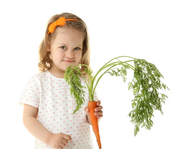 Beautiful girl with carrot — Stock Photo, Image