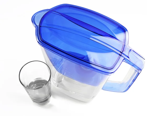 Blue water filter with glass — Stock Photo, Image