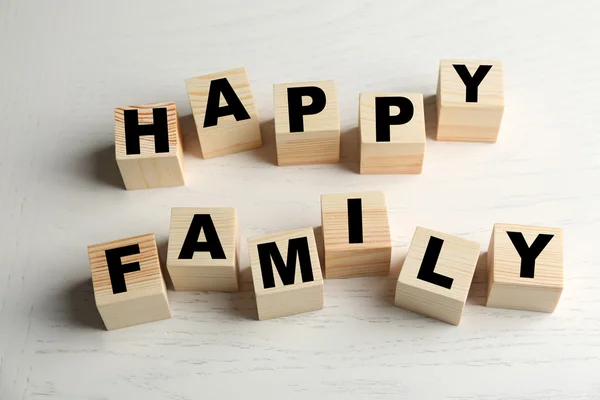 Words HAPPY FAMILY — Stock Photo, Image