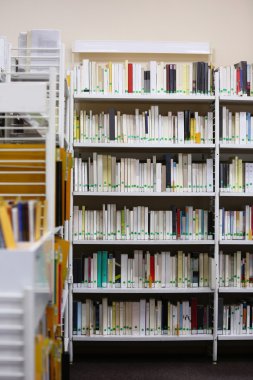 raflardan kitaplarla dolu