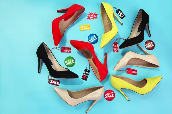 Collectie van vrouwelijke schoenen — Stockfoto
