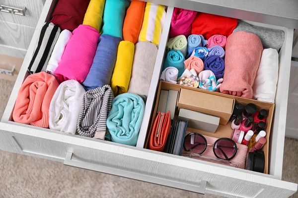 Neatly folded clothes — Stock Photo, Image