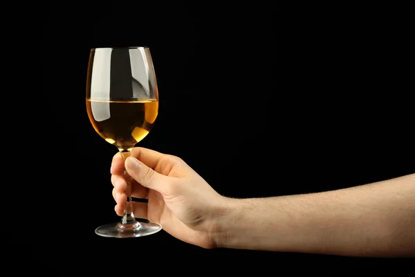 Mão segurando copo de vinho — Fotografia de Stock