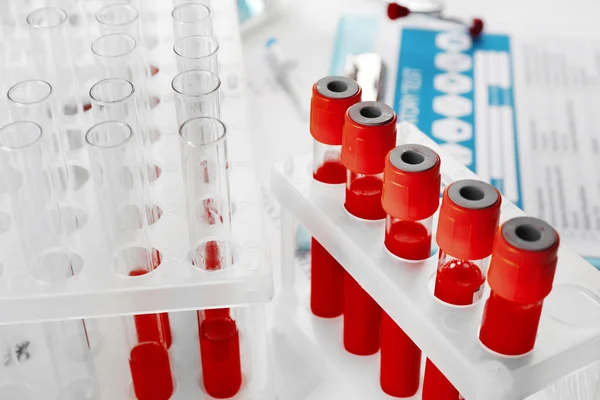 Blood samples in glass tubes — Stock Photo, Image