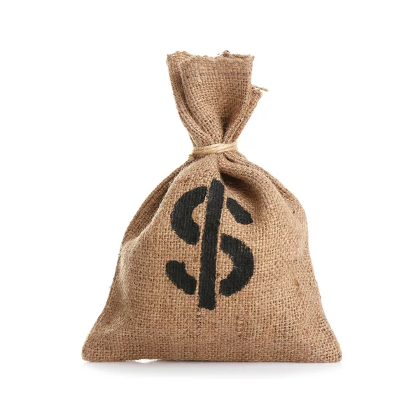 Money bag on white — Stock Photo, Image