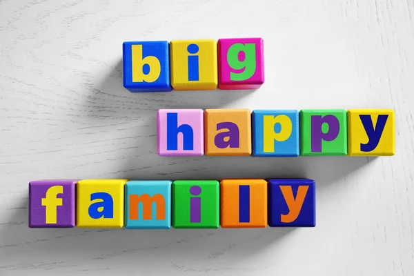 Palavras de cor BIG HAPPY FAMILY — Fotografia de Stock