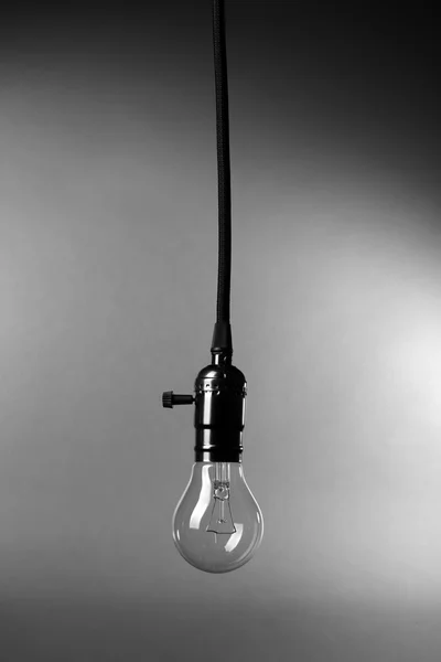 Light bulb on grey — Stock Photo, Image