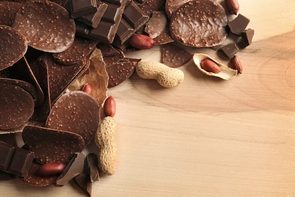 Csokoládé chips és a mogyoró — Stock Fotó