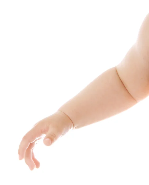 Mano de bebé en blanco — Foto de Stock