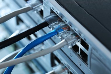 Ethernet kablosu ağ anahtara bağlı