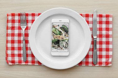 Gıda blog kavramı, üstten görünüm