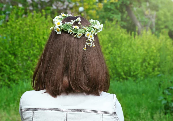 Beautiful daisy wreath — Stock Photo, Image