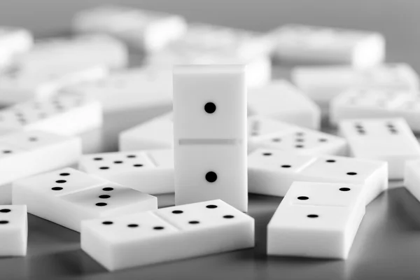 Heap of white dominoes — Stock Photo, Image