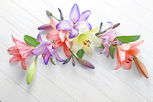 Beautiful lilies on background — Stock Photo, Image