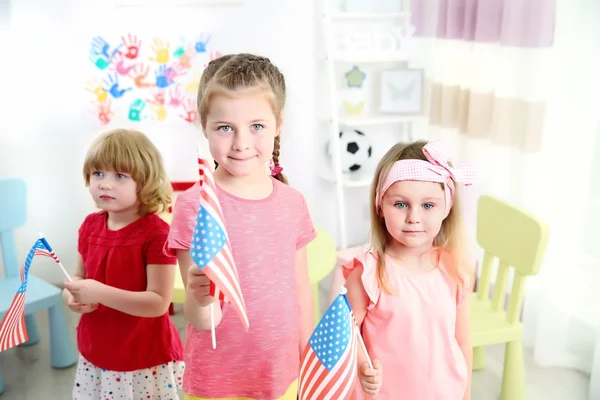 Children American Flag Kindergarten Royalty Free Stock Images