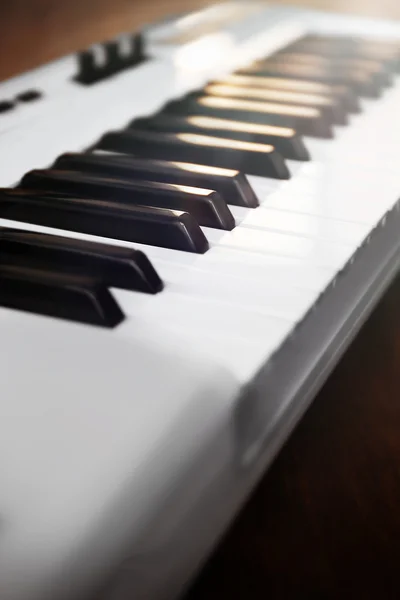 Synthesizer keys closeup — Stock Photo, Image