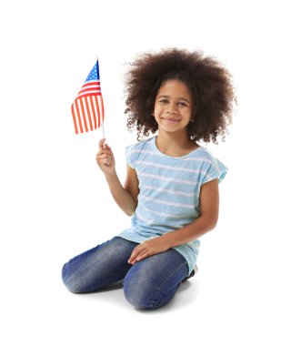 Kız ve Amerikan bayrağı