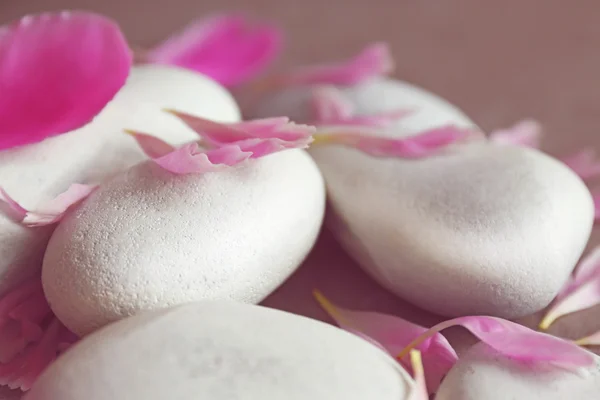 Spa stones with petals — Stock Photo, Image