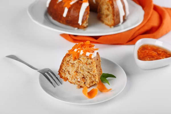 Delicious slice of carrot cake