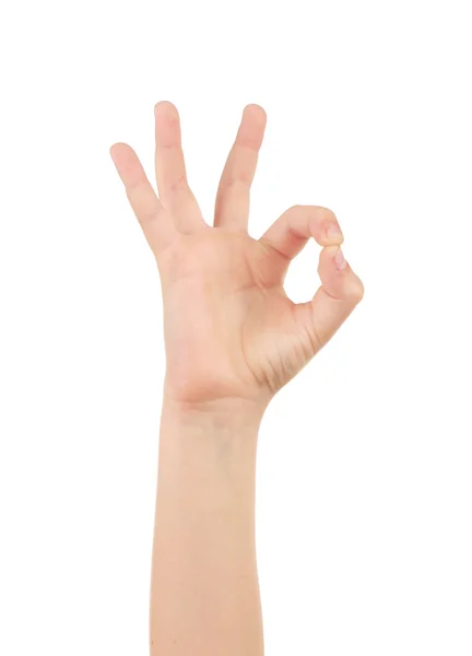 Dětské ruce znamení — Stock fotografie