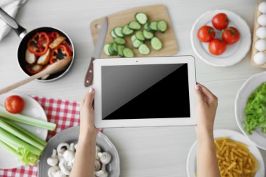 Gıda blog kavramı, üstten görünüm