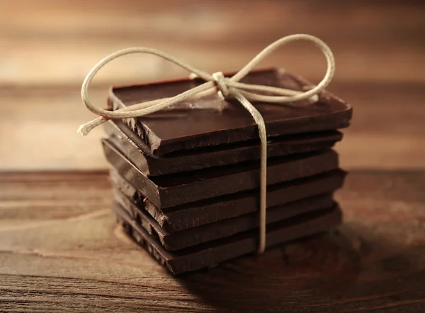 Pile of chocolate slices — Stock Photo, Image