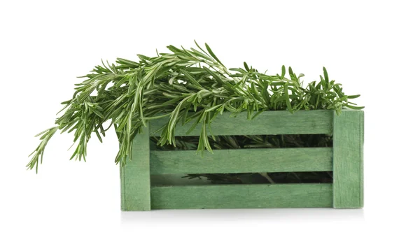 Fresh rosemary in wooden box — Stock Photo, Image