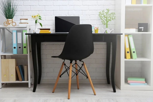 Stylish workplace with laptop — Stock Photo, Image