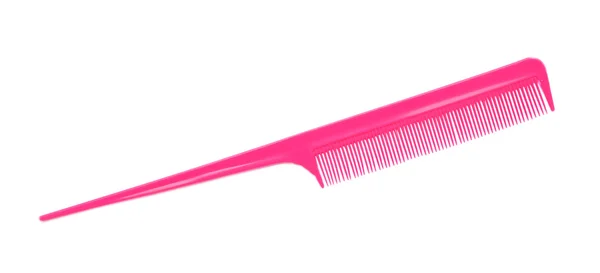 Pink plastic comb isolated — Stock Photo, Image