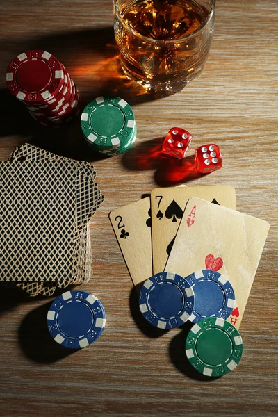 设置为打扑克 — 图库照片