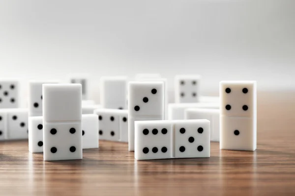 Dominoes on wooden background — Stock Photo, Image