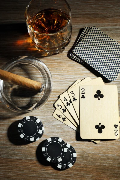 Poker oynamak için ayarla — Stok fotoğraf