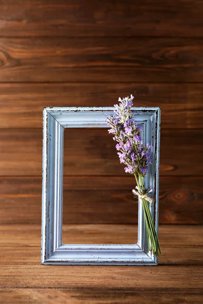 Lavender flowers with frame — Stock Photo, Image