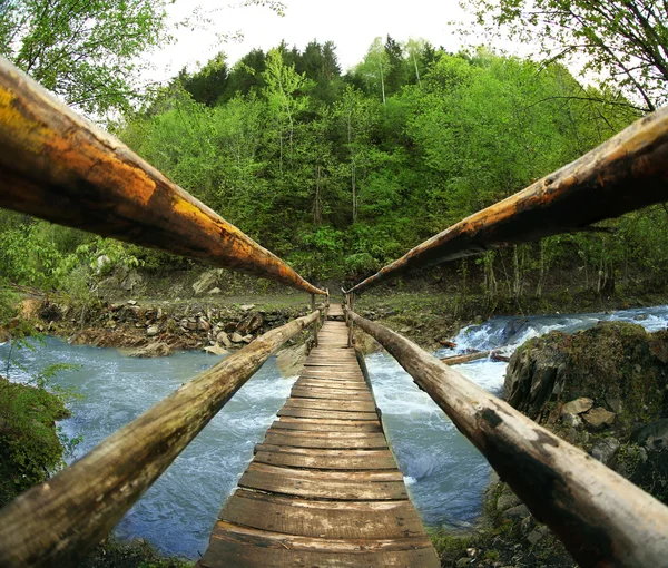 Старый деревянный мост — стоковое фото