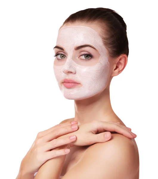 Woman with facial mask — Stock Photo, Image