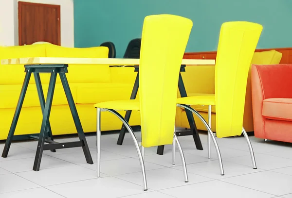 Stylish colorful furniture in interior — Stock Photo, Image