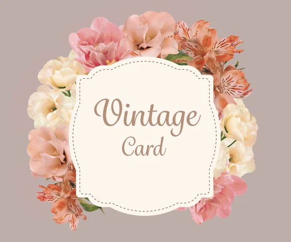 Vintage floral kaart — Stockfoto