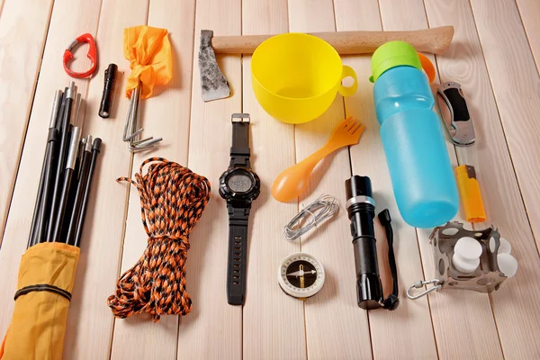 Traveler set flat lay — Stock Photo, Image