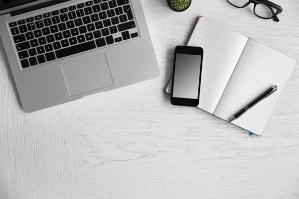 Office table, flat lay — Stock Photo, Image