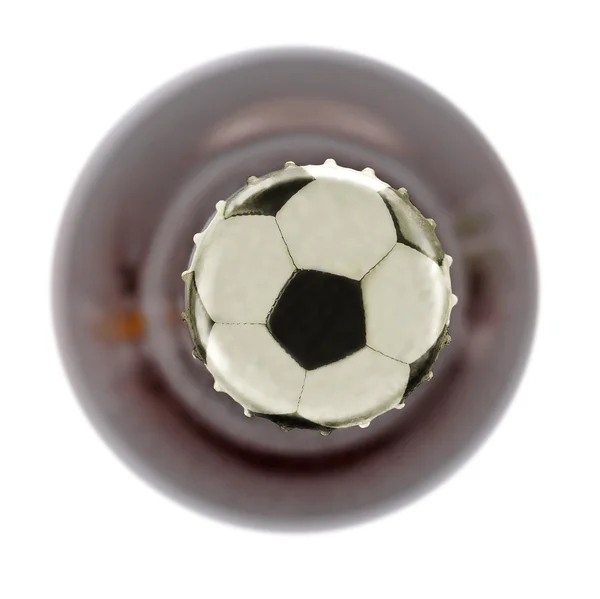 Het symbool van de bal van de voetbal op cap — Stockfoto