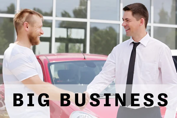 Business Training Concept Two Businessmen Shaking Hands — Stock Photo, Image
