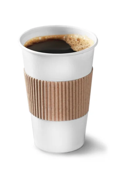 Tazza di caffè su bianco — Foto Stock