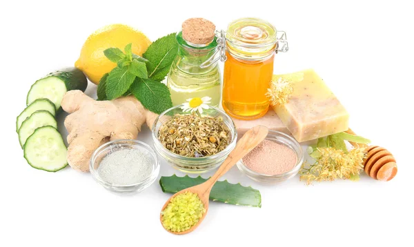 Ingredientes naturais para cuidados com a pele — Fotografia de Stock